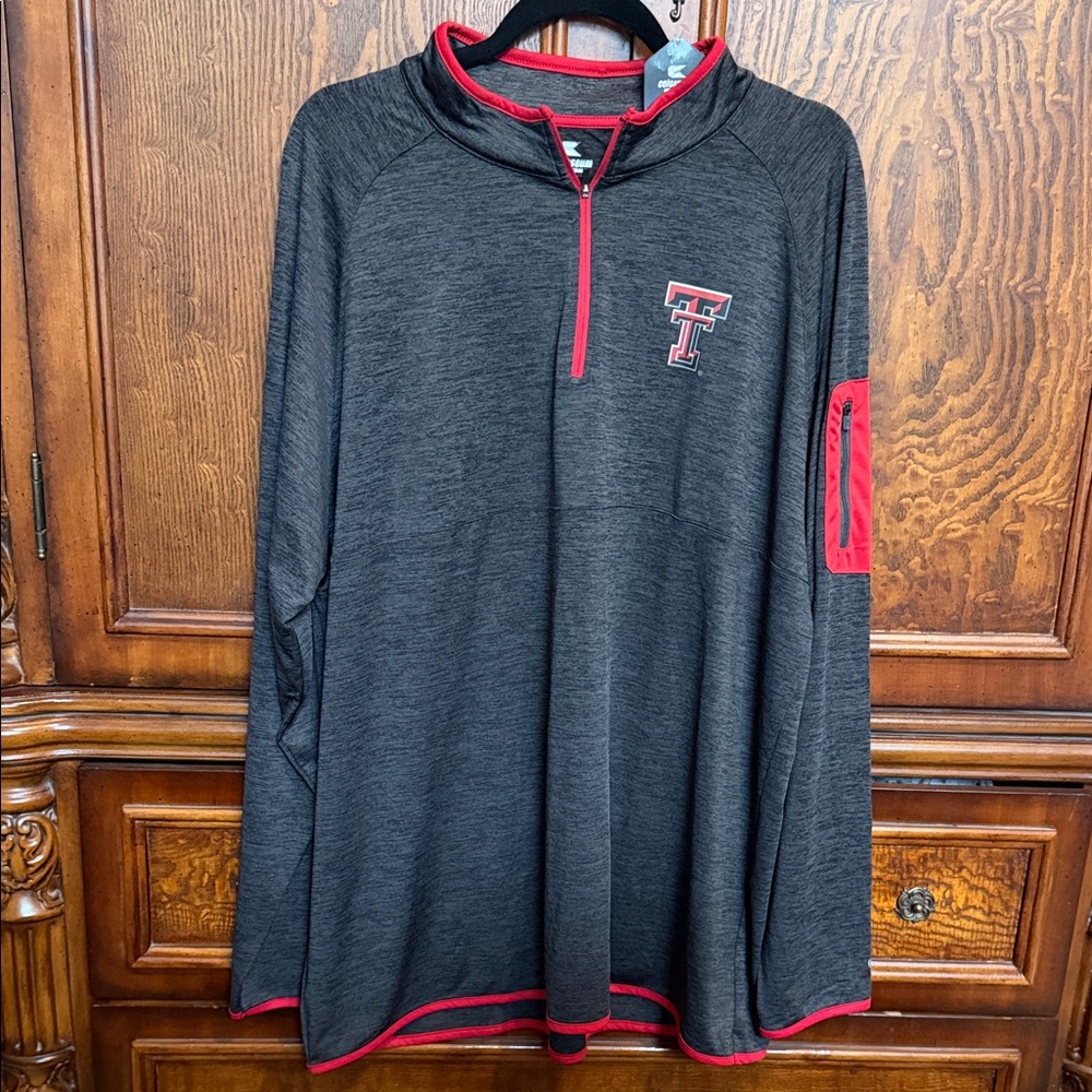 NWT Texas Tech Colosseum Charcoal and Crimson Quarter-Zip Pullover